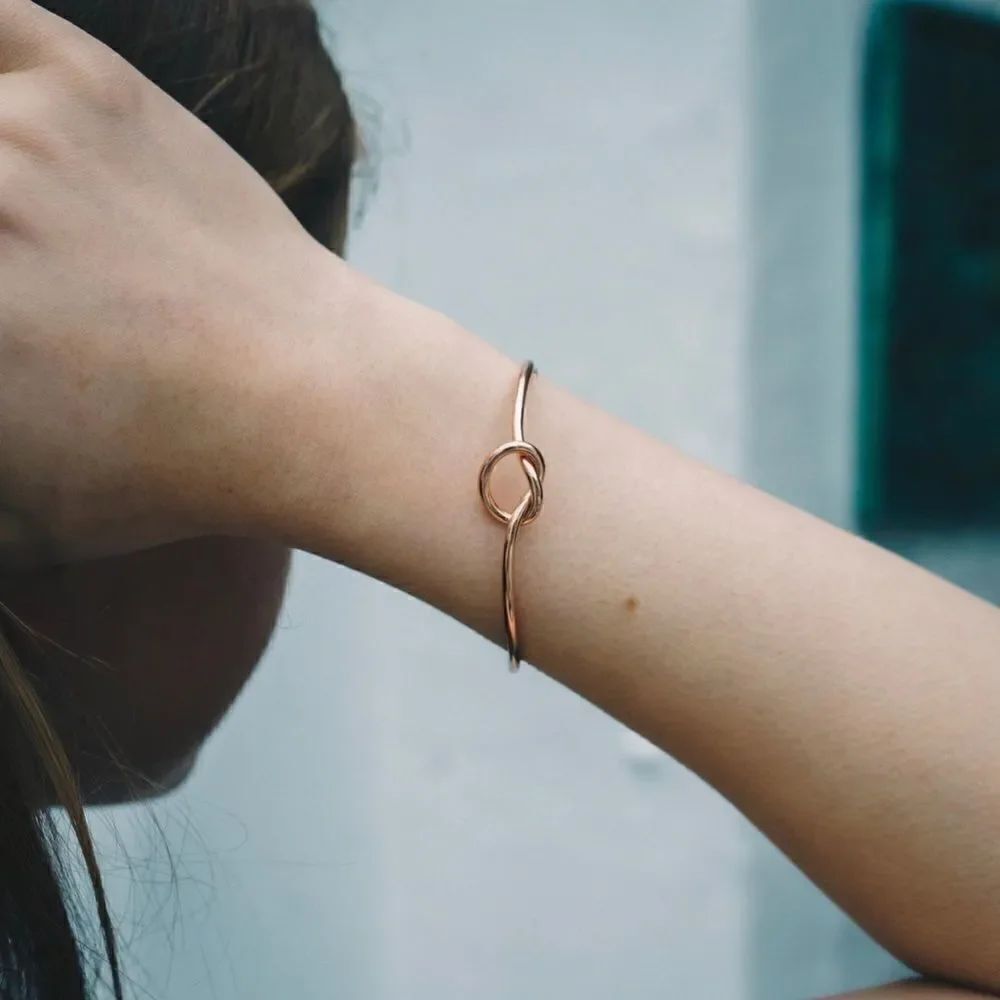 Rose Gold Love Knot Cuff Bangle